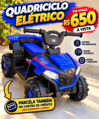 Quadriciclo elétrico infantil novo