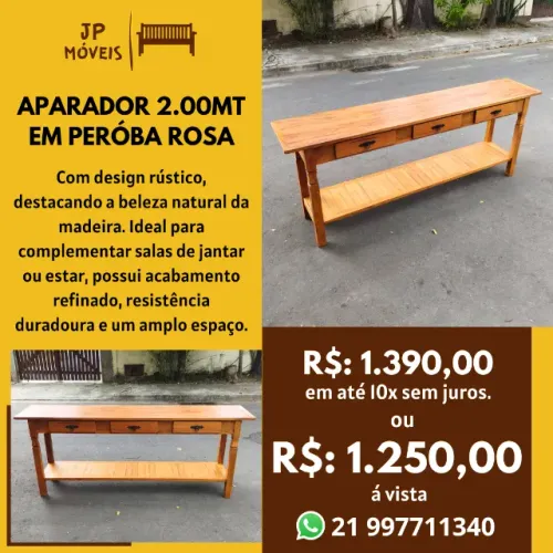 Aparador 2.00mt em Peróba Rosa