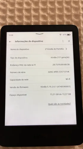 Kindle 11ª geração 16 GB + capa