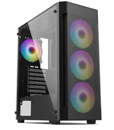 Gabinete Gamer Liketec Hurricane, Mid Tower, ATX, Frontal Mesh, Lateral em Vidro Temperado