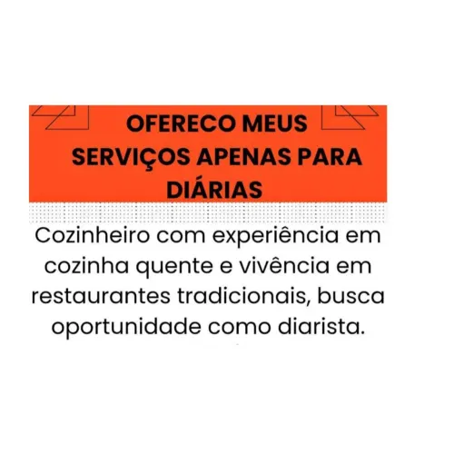 Cozinheira profissional disponível