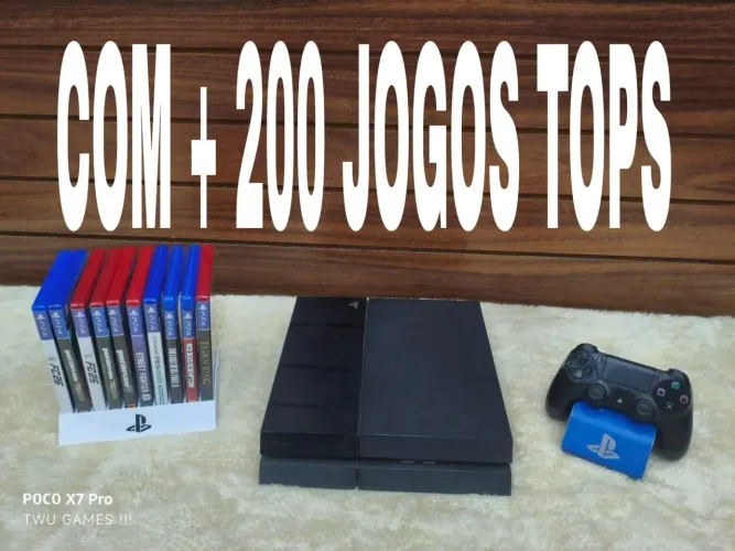 PS4 + 200 jogos tops