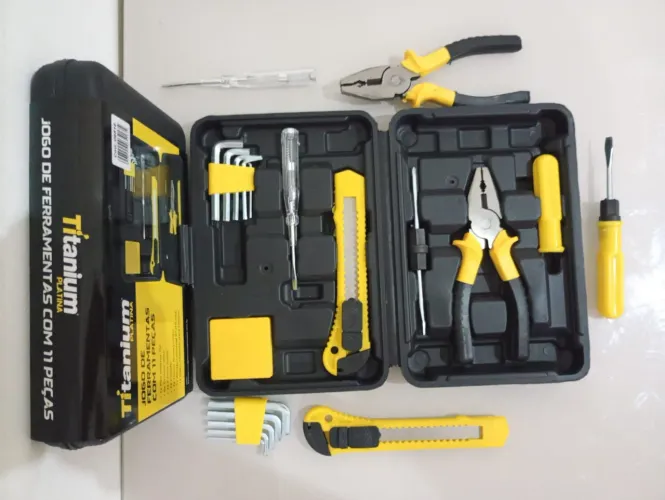 Kit Titanium de Ferramentas com 11 Peças ? Aço Carbono - Novo