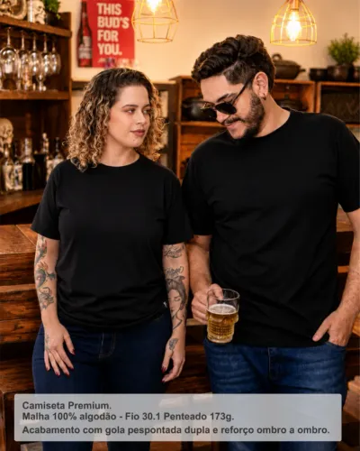 Camiseta Preta Premium 173g 100% Algodão - Kits e Atacado