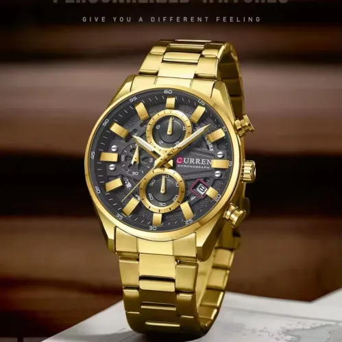 Relógio Dourado Masculino Curren