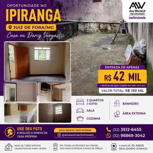 IPIRANGA AV. DARCY VARGAS JTO À PRAÇA CASA VAZIA 2QTOS ÁREA LIVRE R$ 42MIL DE ENTRADA + PA