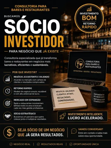 Procuramos sócio investidor 