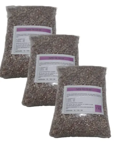  Adubo NPK 4-14-8 para Flores e Frutas - 3Kg - Pronta Entrega
