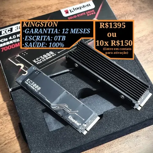 SSD 1TB NVME M2 7000MB Kingston KC3000 ~ Fury Renegade +Brinde (SemiNovo c\ Garantia 12M)