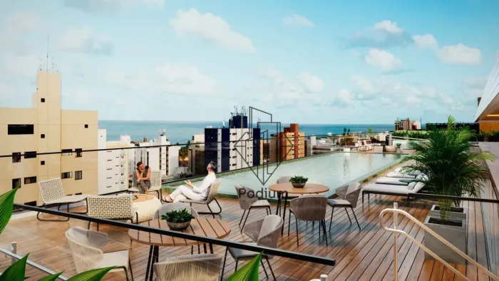 Apartamentos com varanda / sacada gourmet a 480m da praia de Manaíra -