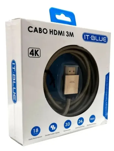 Cabo HDMI 1.5m It Blue LE-6621 Alta Velocidade Transmissão 4K
