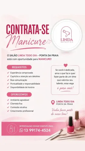 Vaga para manicure