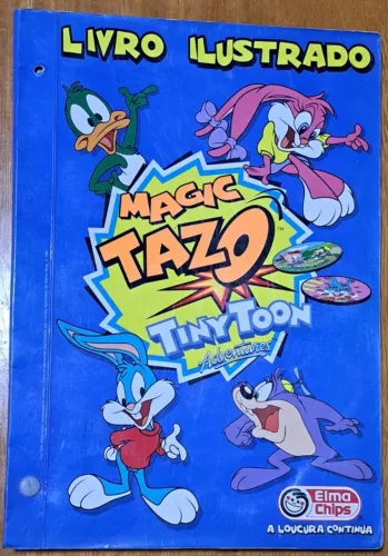 ÁLBUM MAGIC TAZO TINY TOON (1997) - INCOMPLETO - FALTANDO APENAS 7 TAZOS