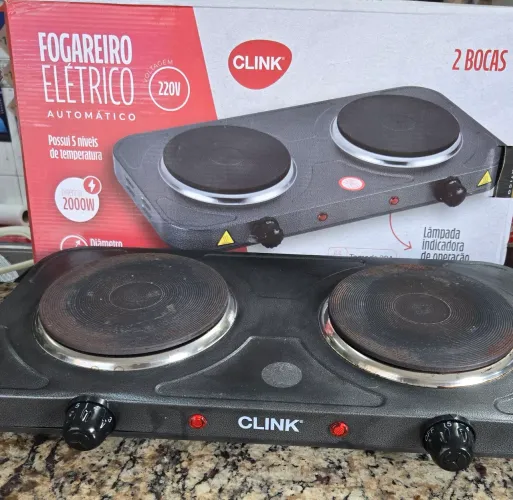 Vendo forninho elétrico de 2 bocas  Voltagem 220W   2000W de potência 