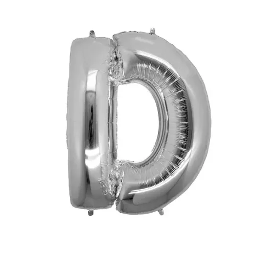 Balão Metalizado Letras  Ballon Letter 16" 40cm  Wb Cn498 - Letra D