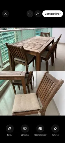 Vendo mesa de madeira Estilo Jardim