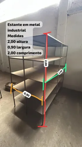 Estante em Metal Industrial - Reforçado - Medidas na 1 Foto
