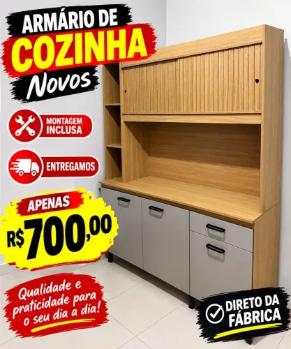 ARMÁRIO DE COZINHA NOVOS MONTAGEM INCLUSA ENTREGAMOS
