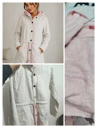 Parka jeans peluciada, nova na etiqueta 