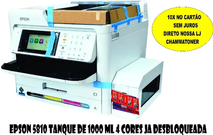 multifuncional epson wf 5890 com tanque instalado 
