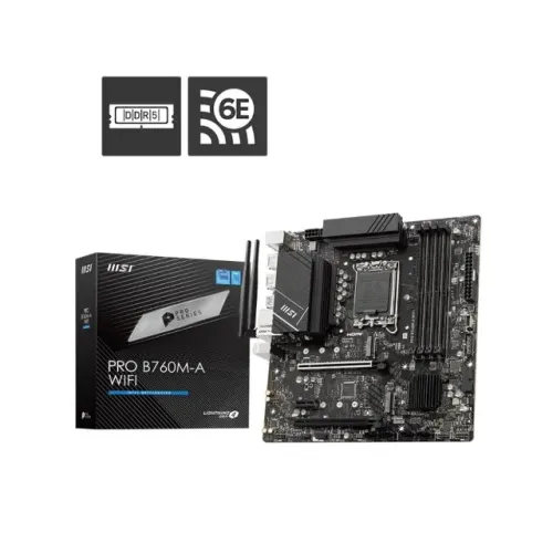 Placa Mãe LGA1700 B760 DDR5 12ª/13ª/14ª Geração MSI Pro WI-FI 3 Anos de Garantia - WZetta
