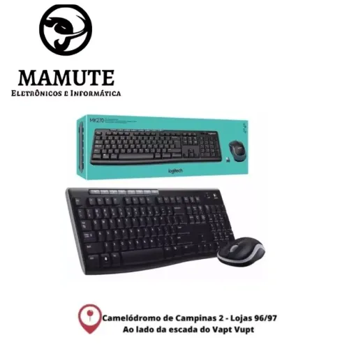 Kit Teclado E Mouse Sem Fio Mk 270 Preto Logitech