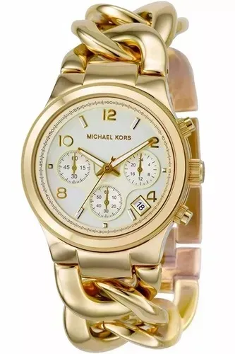 Relógio Michael Kors Mk3131 Runway Orig Chron Gold 100% original