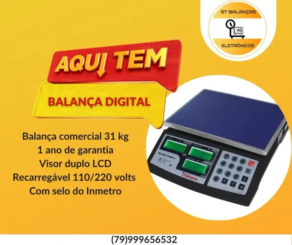 Balança Digital Comercial 31kg - Garantia e Visor LCD