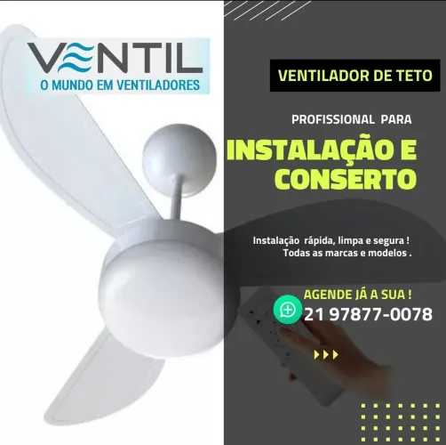 Conserto, manutenção e instalação para ventilador de teto 