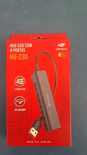 HUB USB COM 4 PORTAS HU-230 C3TECH NOVO LACRADO FRETE GRÁTIS PARA MACEIÓ