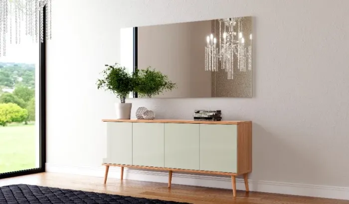  BUFFET 100% MDF COM GAVETA INTERNA + PÉS EM MADEIRA 