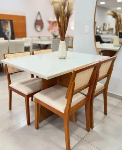 Mesa Alice com 4 Cadeiras Rafaela Telinha1,20m x 0,90m