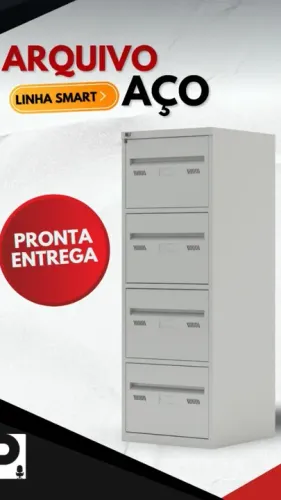 ARQUIVO EM ÇAO 4 GAVETAS PARA PASTAS SUSPENSA ZAP *