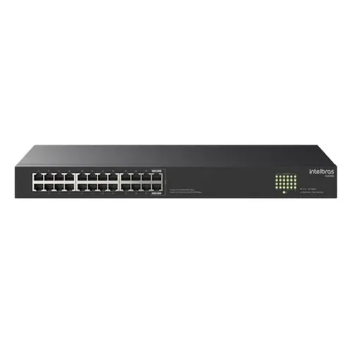 Switch Rack 24 Portas Intelbras S1124G 10/100/1000Mbps Não Gerenciável  - WZetta