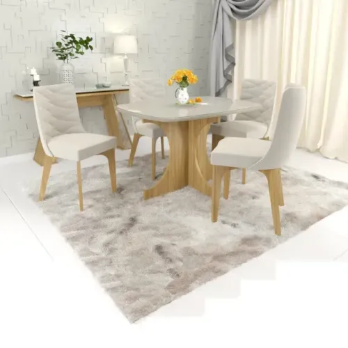 Conjunto Mesa c/ 4 Cadeiras MDF Montana 