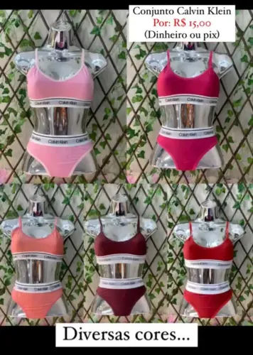 Conjunto Calvin atacado partir 10 peças R$15,00 unidade