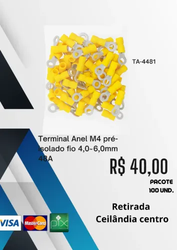 Terminal Anel M4 pré-isolado
