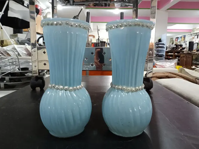 Conjunto de Vasos de Vidro Azul 