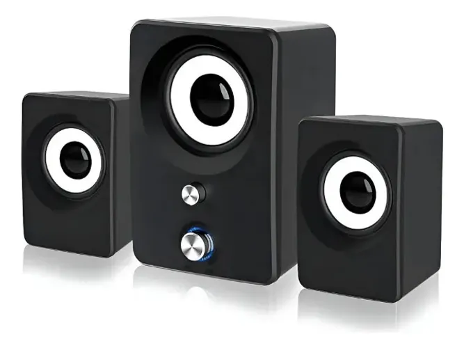 Alto-falante Pc Laptop Light Rgb Usb Mini Multimedia Plug E-1303 Cor preta