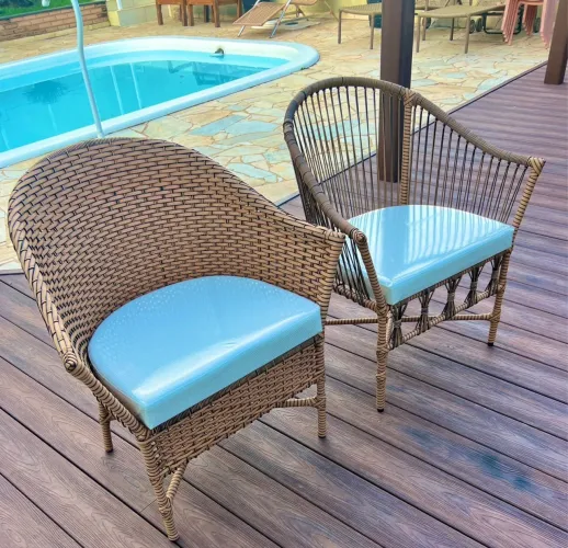Conjunto de Poltronas de Vime para Área Externa 450 cada