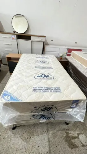 Conjunto Box Solteirão Isofort Capuccino Molas Ensacadas Tampo Em Malha Fria 