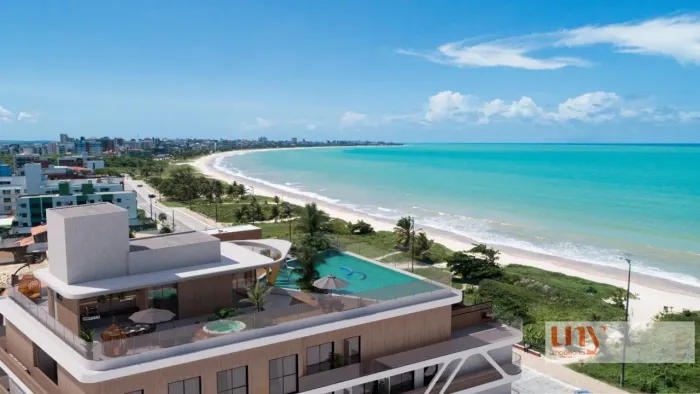 Flat pé na areia em construção com 22 m² na beira mar do Bessa