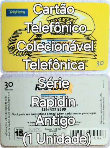Cartão Telefônico Série Rapidin Antigo