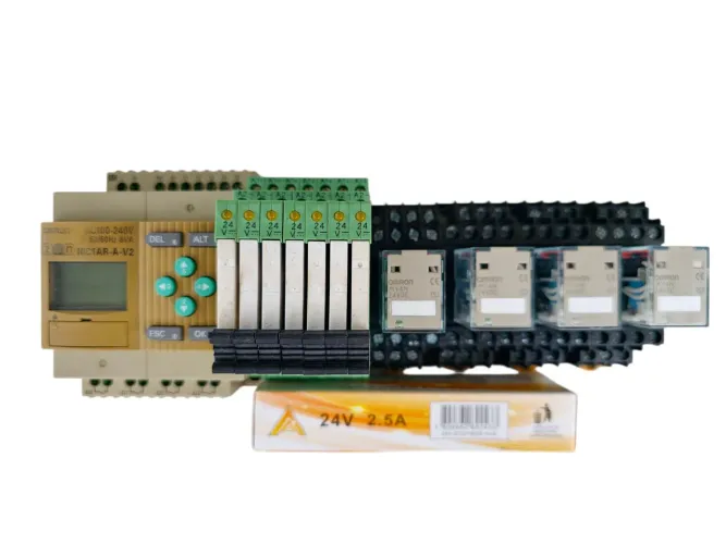 Kit automação CLP OMRON 10C1AR-A-V2 + 11 Relés e fonte 24V