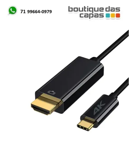 CABO TIPO C PARA HDMI 4K X 2K 1,5m DP01 samsung linha "S" iphone 15/16 macbook
