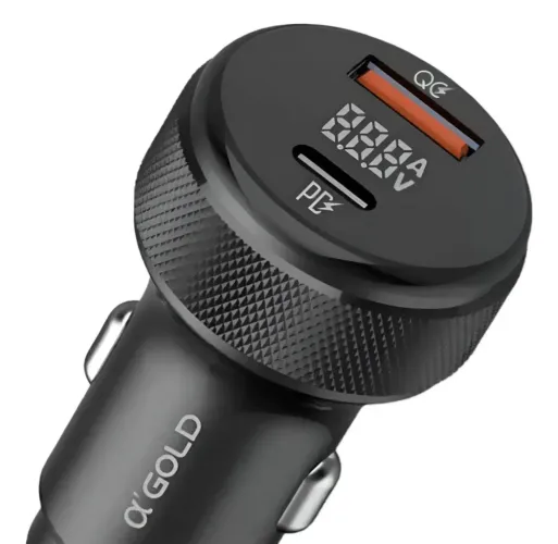 Carregador Veicular 60W turbo USB QC3.0 e PD - ?'GOLD