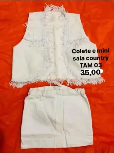 Conjunto country Branco infantil