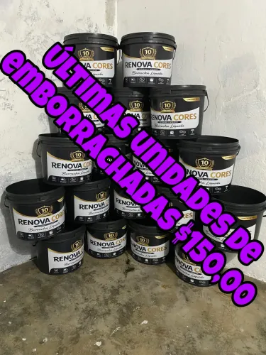 Tintas Emborrachada valor $$$ 150,00 reais balde 16 LT branca e cinza 