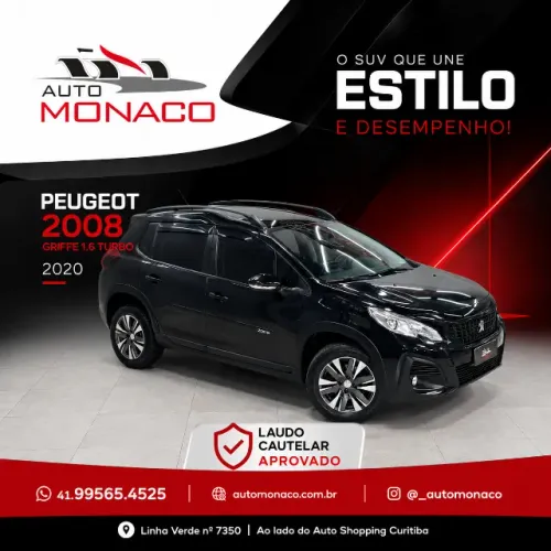 Peugeot 2008 Grife 1.6 Turbo Flex 16V 5P AUT 2020