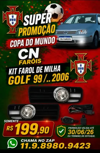 Kit Farol Milha Golf Sapão 99 00 01 02 03 04 05 06
